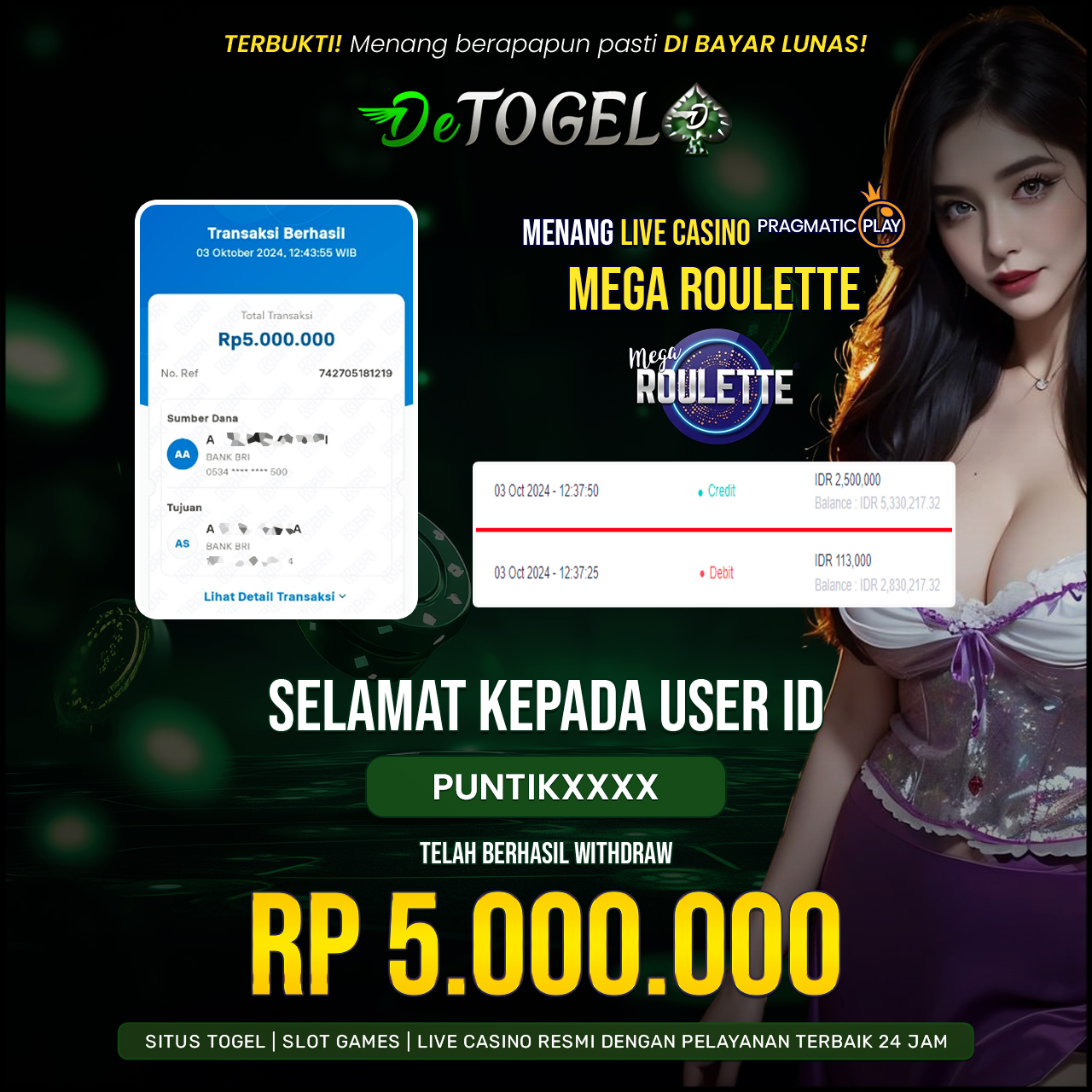 BUKTI JP DI MEGA ROULETTE