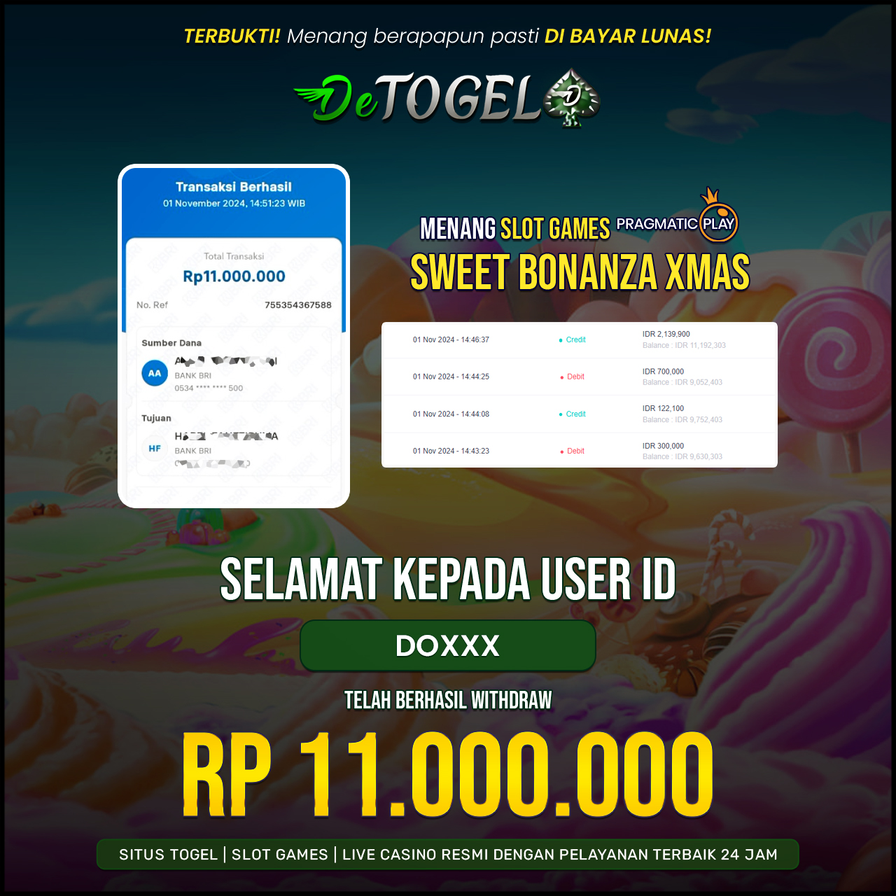 BUKTI JP DI SLOT SWEET BONANZA XMAS